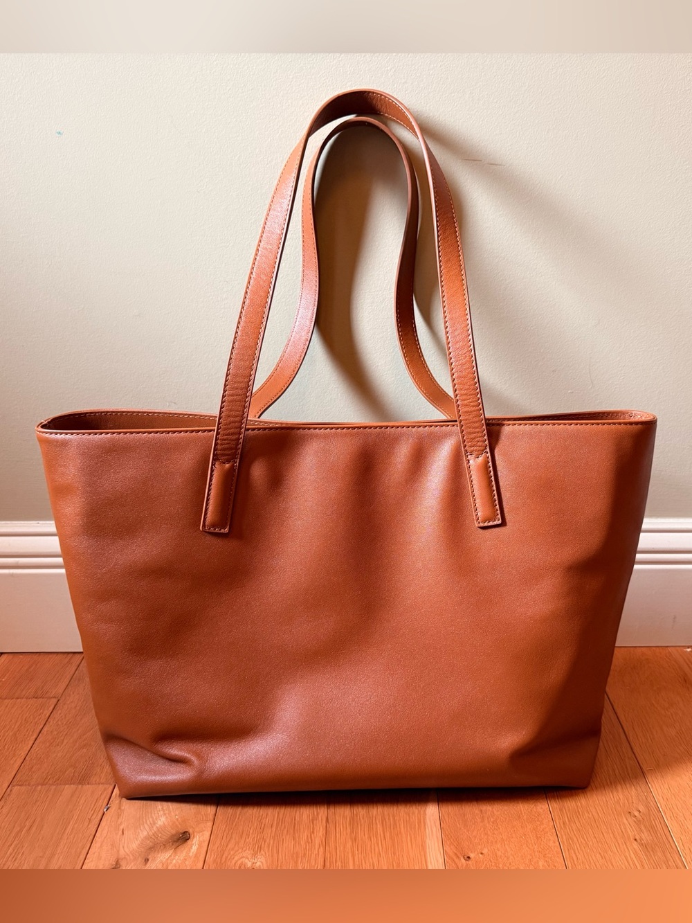 Quince Cognac Leather Tote - Picture 2 of 9